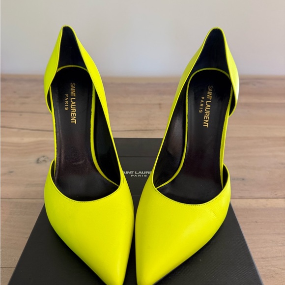 Saint Laurent Neon Yellow Heels - Picture 2 of 4
